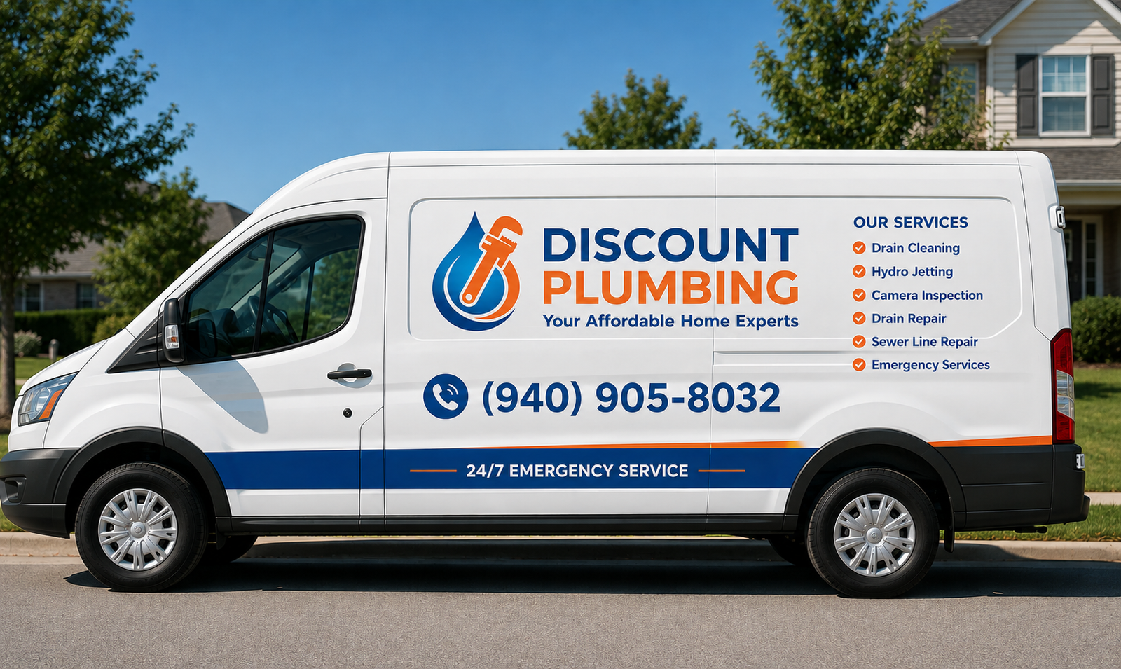 Affordable plumber close to me in Wichita Falls, TX — Discount Plumbing service truck with 24/7 emergency plumbing